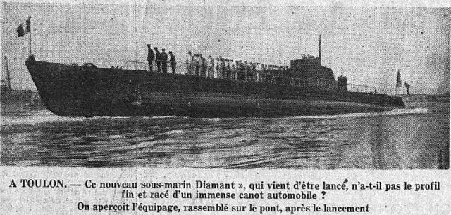 Lancement du Sous-Marin Diamant (© L'intransigeant du 21 Mai 1933)