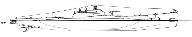 Silhouette des sous-marins de Classe Fieramosca