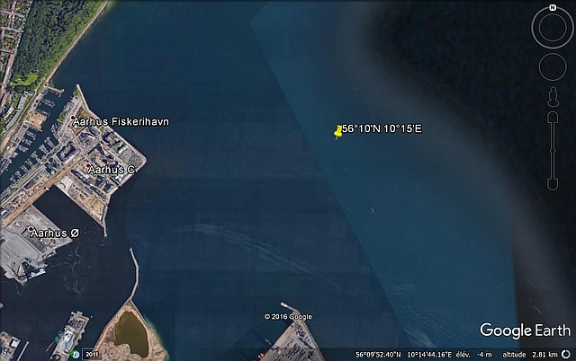 Position approximative du naufrage de l'U-483