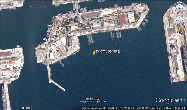 Position du naufrage de l'U-642