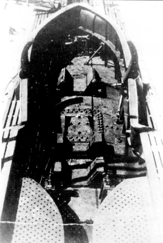 L'alvéole de transport du CA 2 sur le Da Vinci (© Ufficio Storico della Marina Militare)
