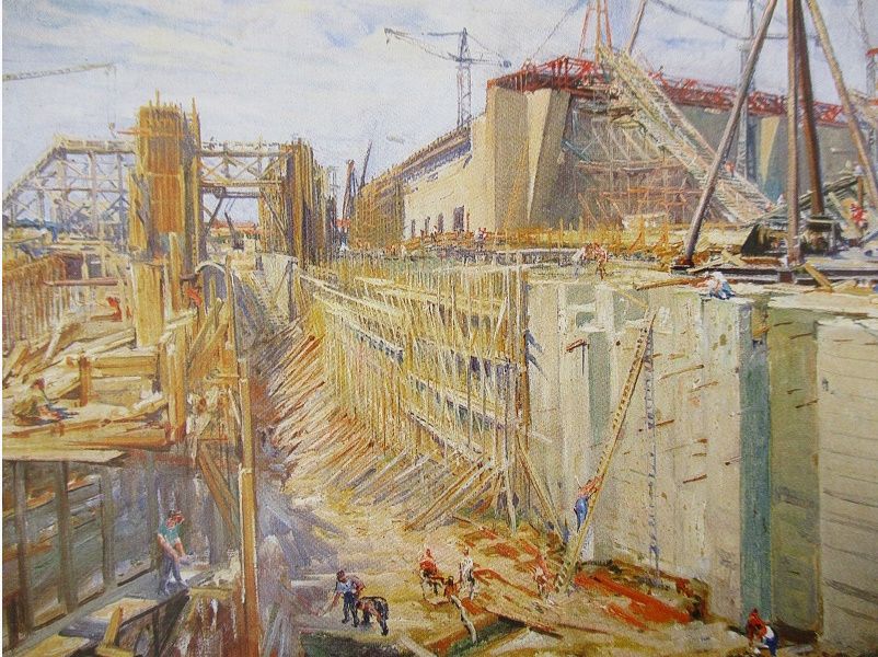 Construction de K I - Tableau d'Arthur Midy, été 1941