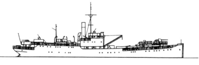 Silhouette du Sperrbrecher 102 ex Condor