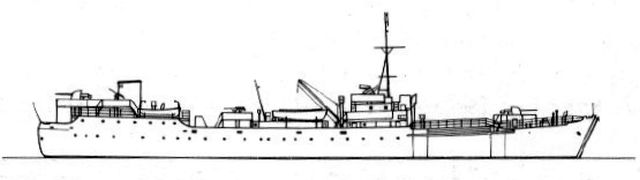 Silhouette du Sperrbrecher 152 ex Fauna
