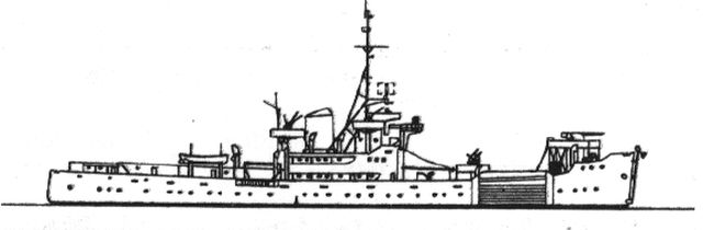 Silhouette du Sperrbrecher 185 ex Hansburg