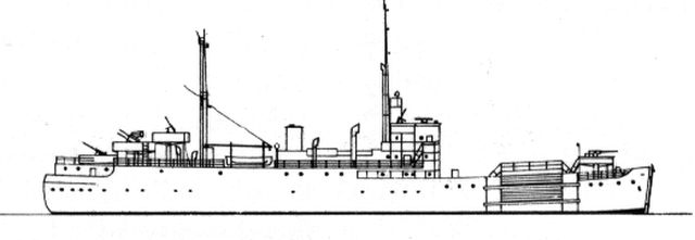 Silhouette du Sperrbrecher 178 ex Gauss