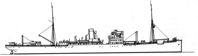 Silhouette du Sperrbrecher IX L&uuml;neburg en 1939