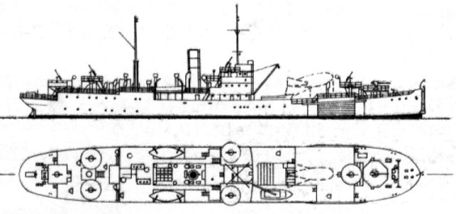 Silhouette du Sperrbrecher 167 ex Malmedy