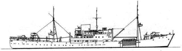 Silhouette du Sperrbrecher 13 Minerva