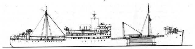 Silhouette du Sperrbrecher IV Oakland