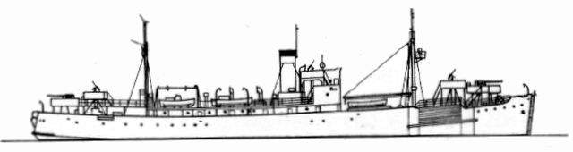 Silhouette du Sperrbrecher 176 ex Valeria