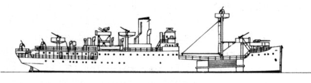 Silhouette du Sperrbrecher 36 ex Phoenix