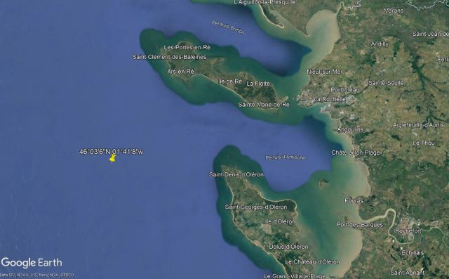 Position du naufrage du Sperrbrecher VII