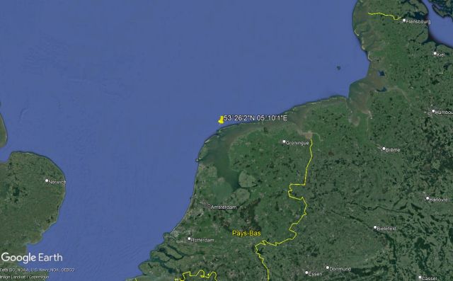 Position du naufrage du Sperbrecher 12