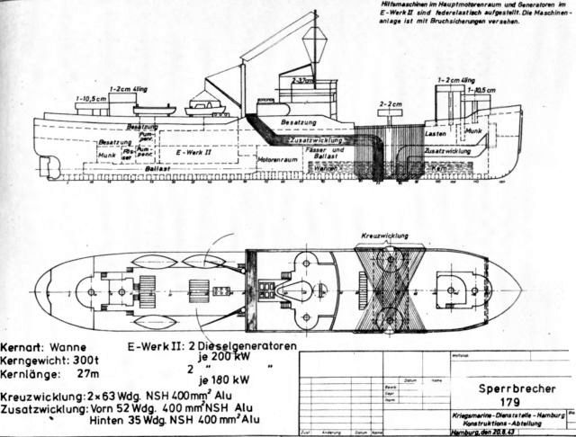 Plans du Sperrbrecher Prins Willem IV