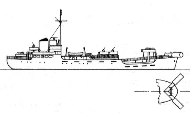 Silhouette du Sperrbrecher 120 ex Rene