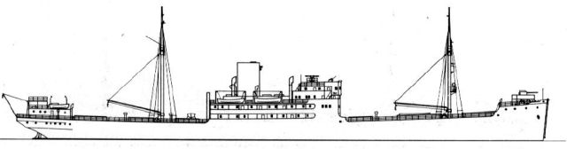 Silhouette du Sperrbrecher VII Sauerland en 1939
