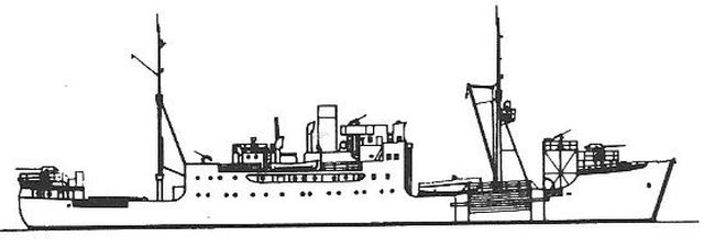 Silhouette du Sperrbrecher 131 ex Schwan (1942)