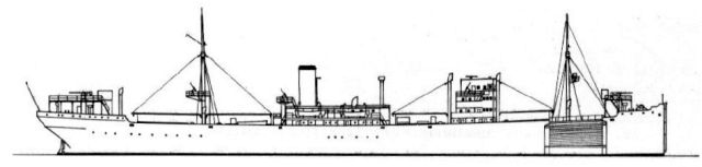 Silhouette du Sperrbrecher 17 ex Templar