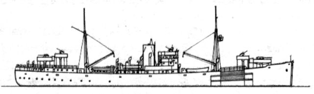 Silhouette du Sperrbrecher 174 ex Tindefjell