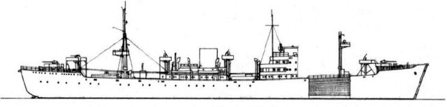 Silhouette du Sperrbrecher 16 ex Tulane